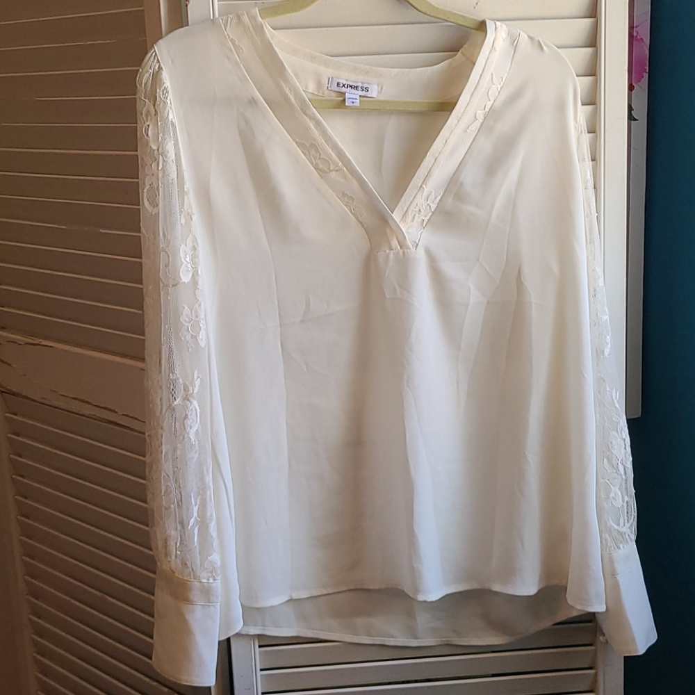Express white peasant blouse